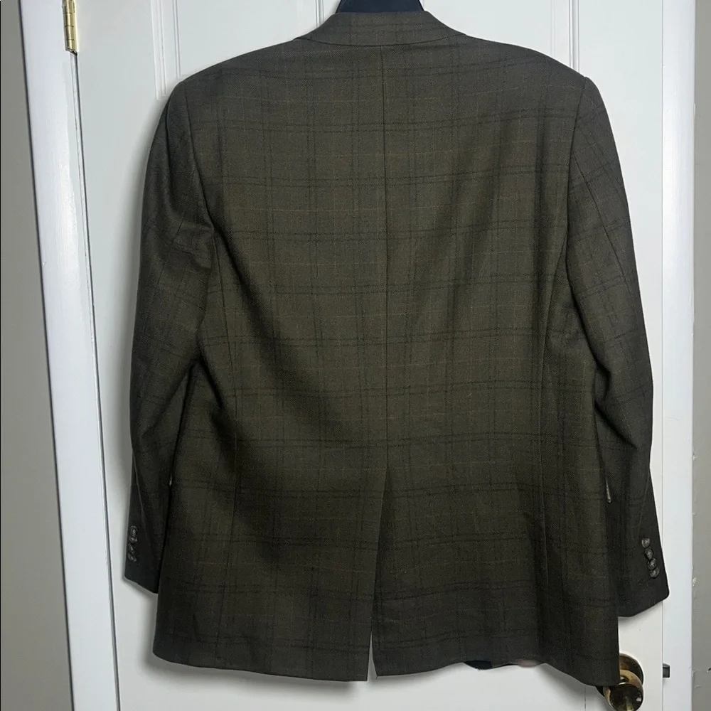 Lauren Ralph Lauren Men's Lambswool Green Brown Tan Plaid Blazer 42L
